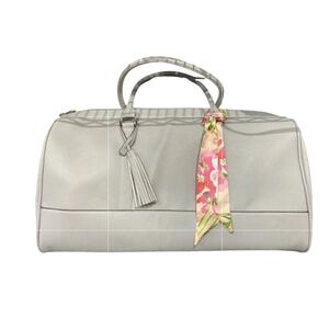 Saffiano Gray Ms Lovely Vegan Leather Duffle NWT